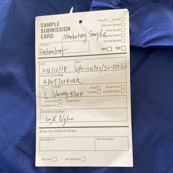 Peanuts x Aeropostale authentic collab mktg sample womens L Varsity Blue Nylon - Picture 6 of 13